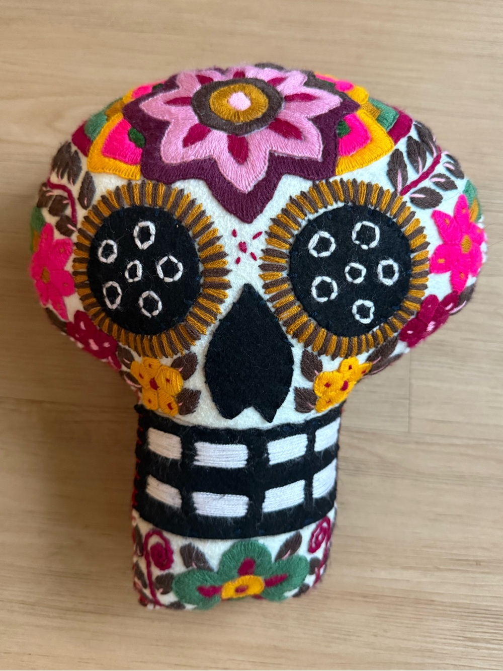Sugar Skull Decorative Felt Pillow